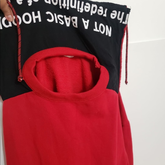 Zara Double Front Crewneck Red&Black Womens Hoodie - Picture 9 of 9